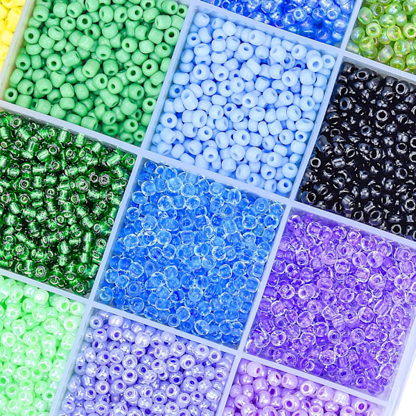 Uniforma Runda Glaspärlor, 3 mm Diameter Flerfärgade Fröpärlor Kit Perfekt För Smyckestillverkning, Litet Pärlkit Erbjuder Mångsidighet För Diy Mini