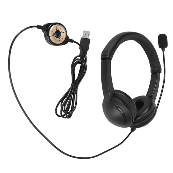 USB-kabelanslutet headset med brusreducering, datorhörlurar med mikrofon för callcenter, affärsnätverksseminarium