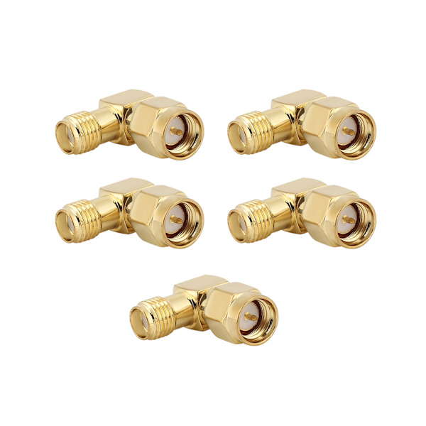 5 st SMA-hane till SMA-hona 90 graders 50 OHM-kontakt för DAB-antenn-adapter