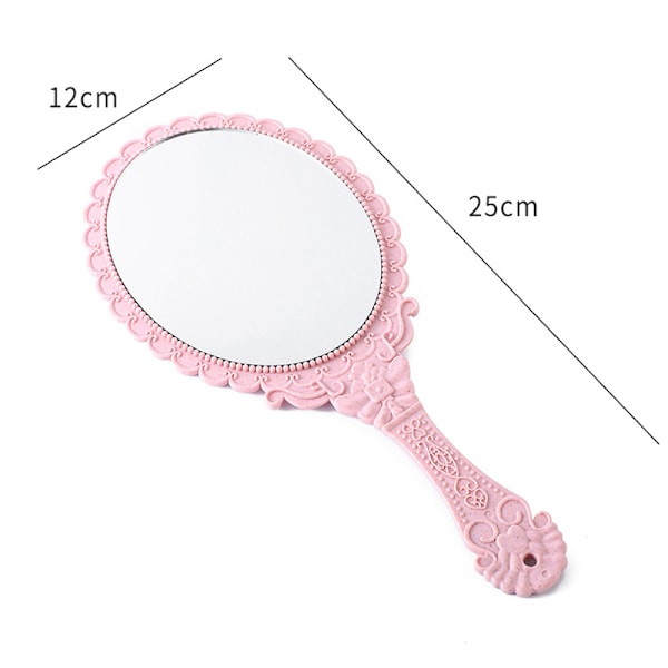 Håndspeil Vintage Håndholdt Speil med Håndtak Vanity Sminke Speil Reisespeil (Oval)