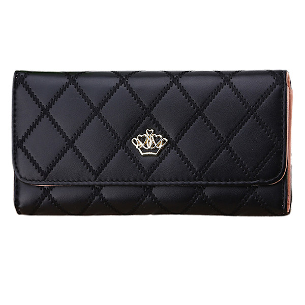 PU-nahkainen tyylikäs clutch-laukku Vetoketju Kruunu kolikkopussi