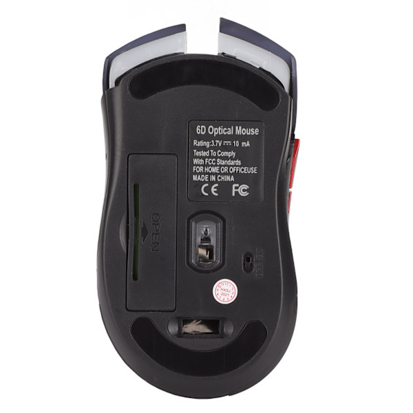 2.4G trådløs mus ergonomisk spillmus tre DPI justerbar USB-lading 2.4G mus med USB-mottaker for datamaskin