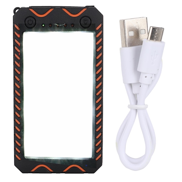 Solpanel Glare Illumination 10000mAh Power Bank Case Ekstern Batteriboks USB med Kompas