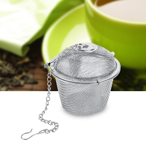 6,5 cm Praktisk Tekule Sfærisk Krydder Sil Mesh Infuser Filter Rustfritt Stål Urte
