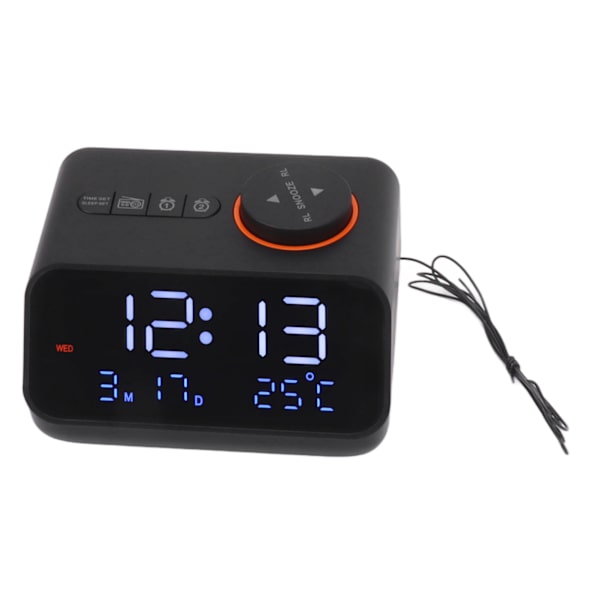 Växande väckarklocka radio LED digital väckarklocka med FM-radio musik temperatur fuktighet display för hem sovrum skrivbord kontor