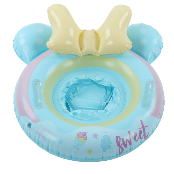 Stilfull Uppblåsbar Baby Pool Float, Söt Blå Panda Design Ger En Färgklick Till Ditt Barns Badstund, Förtjockat Material Säkerställer Hållbarhet