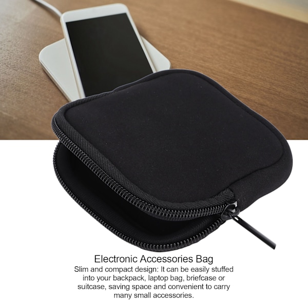 Elektronisk tillbehörsväska Digital Gadget Organizer Väska för Trådlös Powerbank Mobil Strömförsörjning