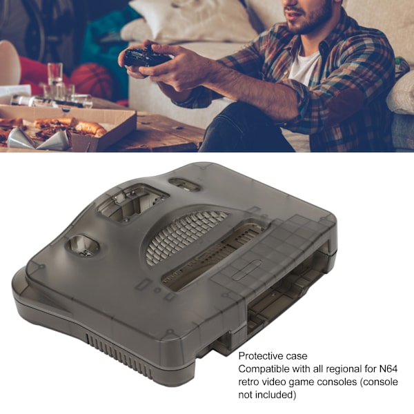 Erstatningsdeksel for N64 Retro Spillkonsoll - Gjennomsiktig, Multifunksjonelt
