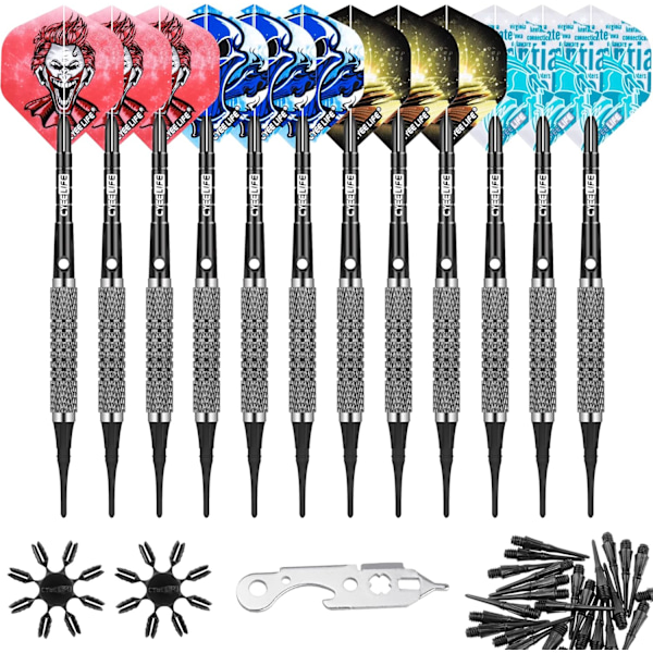Mjuk Dart Set: Upptäck Glädjen med Dart med Våra Lättgreppade Tunnar och Hållbara Skaft, Ett Dartset för Fester som Kombinerar Hög Precision och Säkerhet,