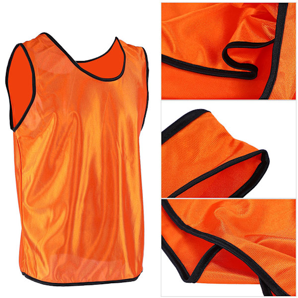 12-pack tröjor utan ärm för vuxna fotboll basketboll träning lag västar grupp orange