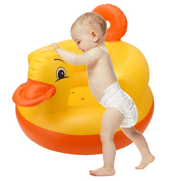 Ergonomiskt Designad Uppblåsbar Babygolvsits, Texturerad Bas Säkerställer Säkerhet Och Komfort För Din Aktiva Småbarn (Gul)