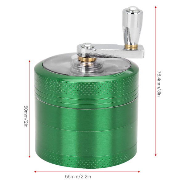 4-lagers rökmalningsverktyg i zinklegering, 55 mm, med magnetiskt lock, grönt