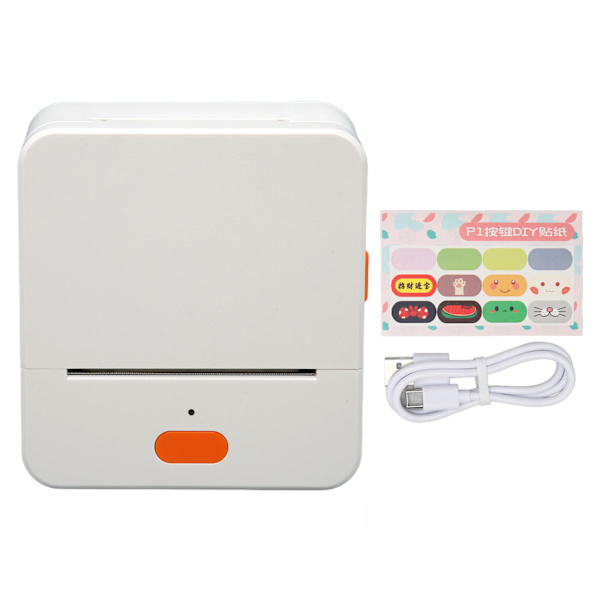 Mini etiketprinter 58mm bærbar stregkodeetiketmaskineprinter Bluetooth blækfri termisk printer til detailhandel stregkodekontor