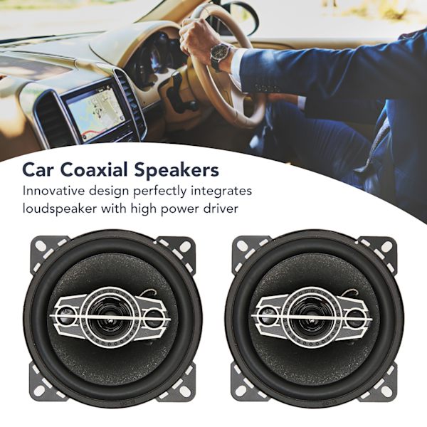 2 st bilkoaxialhögtalare 300W Full Range Bass 4 Ohm 4 tum Stereo Biljud Högtalare Bilhögtalare