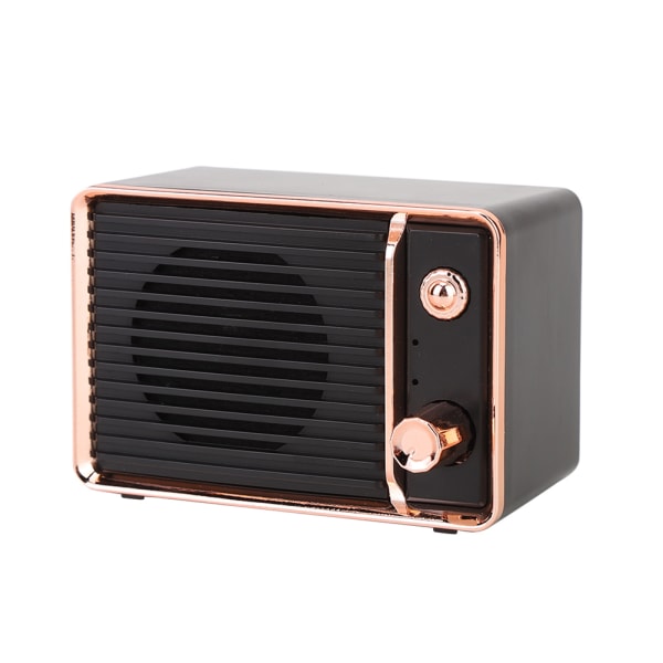 DW01 Mini kannettava vintage Bluetooth Micro USB -kaiutin sisäänrakennetulla 900mAh akulla, musta