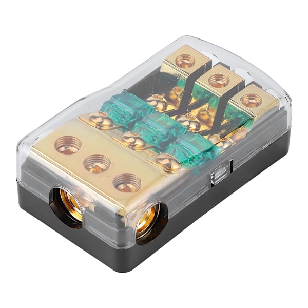 0/2/4 Gauge Til 4/8/10 Gauge Ud 60A 3-vejs Mini ANL Sikringsholder Fordelingsblok til Autolydsystem
