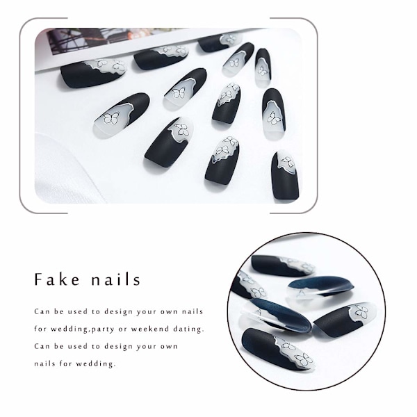 Eleganta akrylnageltippar, matta lösnaglar, perfekta för nagelsalonger och DIY-nagelkonst, lätta att applicera och ta bort, idealisk present till kvinnor och flickor