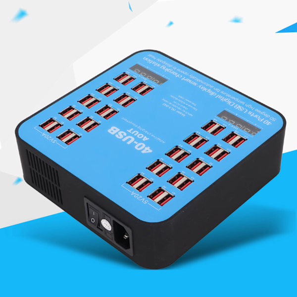 Moniporttinen USB-latausasema WLX‑840 Puhelinlataushubi 40 porttia 200W matkapuhelimelle Tabletille 100‑240VEU-pistoke