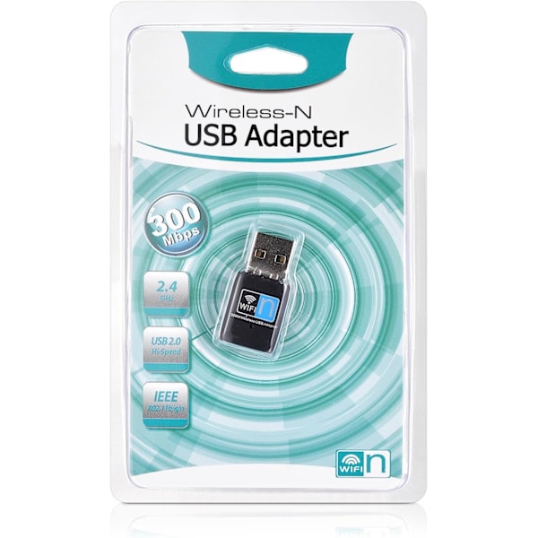 Höghastighetsanslutning, USB WiFi-adapter med 2,4 GHz-band för snabb internetåtkomst, RTL8192EU-chipset säkerställer pålitlig signal även i tätbebyggda områden