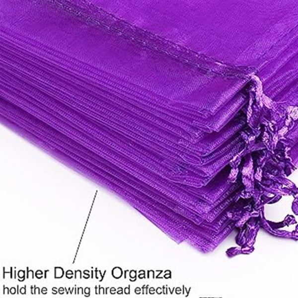 100 stk. 2,8\"x3,6\"(7x9cm) Gaveposer Snøre Organza Smykkeposer, Opbevaringspose