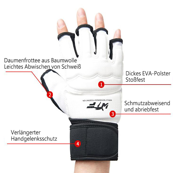 Träningshandskar för kampsport, tjockare design EVA-vaddering med slitstyrka, multifunktionella för män och kvinnor inom kickboxning, grappling, boxning, snabbhet