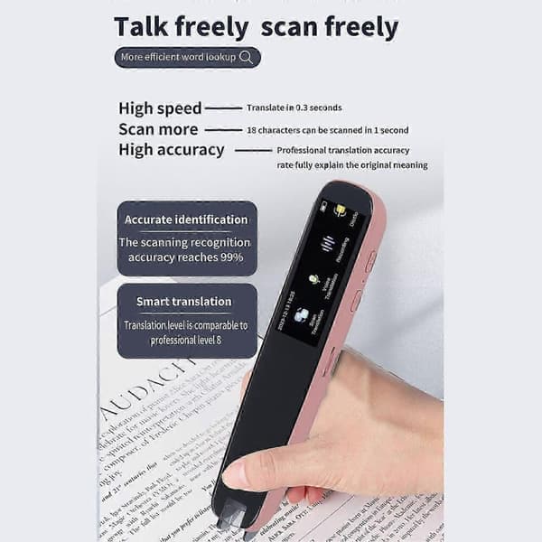 GETIT 2025 Scan Reader Pen International Edition ABS Multifunktionel Smart Stemmeoversætter Pen Pink