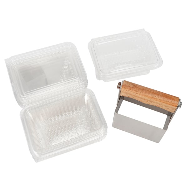 Rostfritt stål kam honungskärare skrapa med plastbox skärverktyg biodling tillbehör