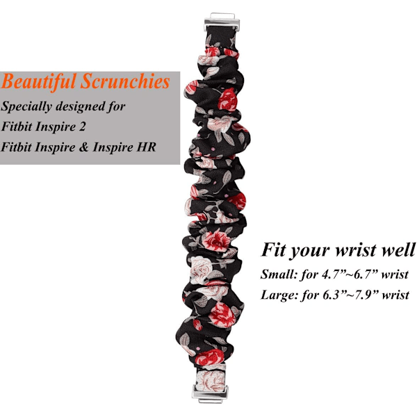 Scrunchies yhteensopivat Fitbit Inspire 2 -rannekkeiden/Inspire HR -rannekkeiden kanssa