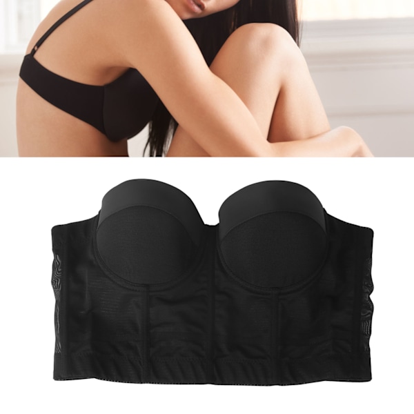 Corset Top Women Push Up Tank Top Shapewear Breathable Mesh for Nightclub Bar Home Black XL(40/90C 22cm L)