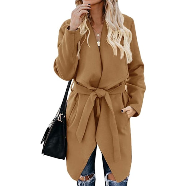 Damkofta basic långärmad elegant jacka kappa brown XXL