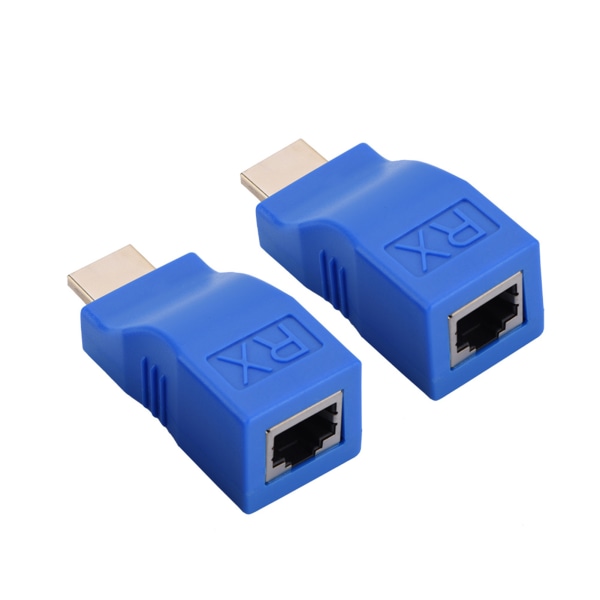 1 par HDMI-forlengeradapter RJ45 Signalforsterkning Sender Mottaker 30 meter