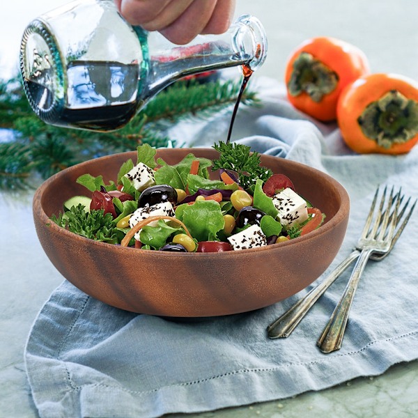 Træ Snack Skål Frugt Mad Salat Suppe Skål til Hjem Cafe Brug