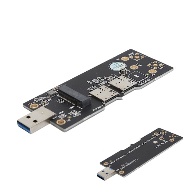 M.2 til USB 3.0 Adapter NGFF Key B 3G/4G/5G Riser Modul Test med Dual SIM-kortslot