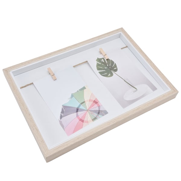 Skuggbox för vägg & skrivbord, MDF-träramar med innovativ rep-klämdesign