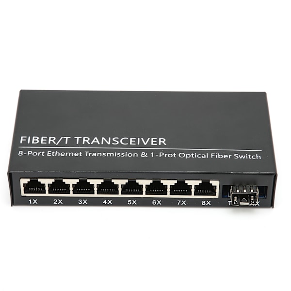 Gigabit Switch 1 Fiber 8 Port Ethernet Single Mode Dual Fiber Adaptiv Gigabitomvandlare för Signalomvandling