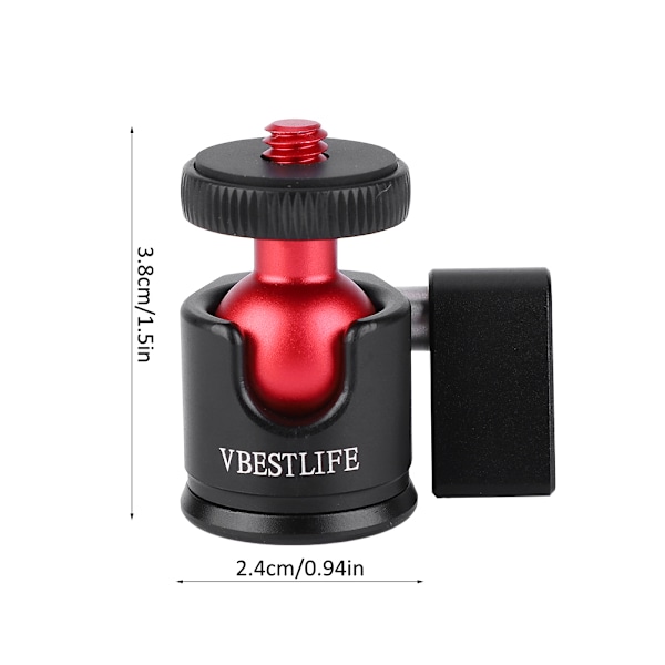 VBESTLIFE Metall 360 graders svängbar minikulled 1/4\" skruvfäste för DSLR-kamera fyllningsljus