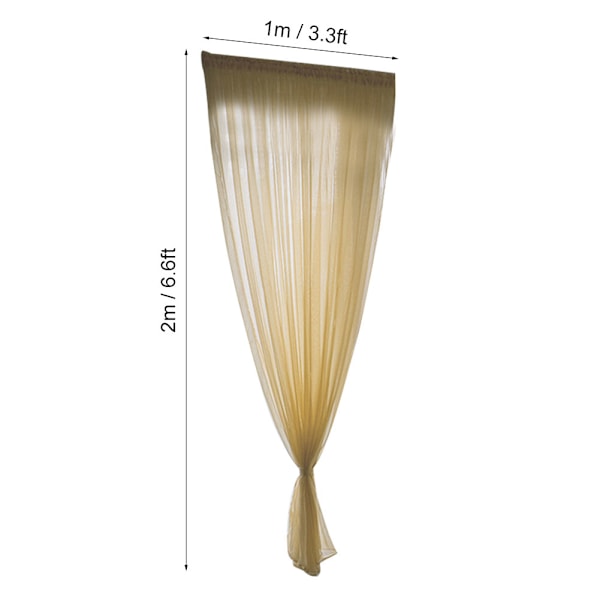 Enkel stil polyester vindue voile tyl gardin gennemsigtige paneler soveværelse stue indretning gylden gul 1x2m
