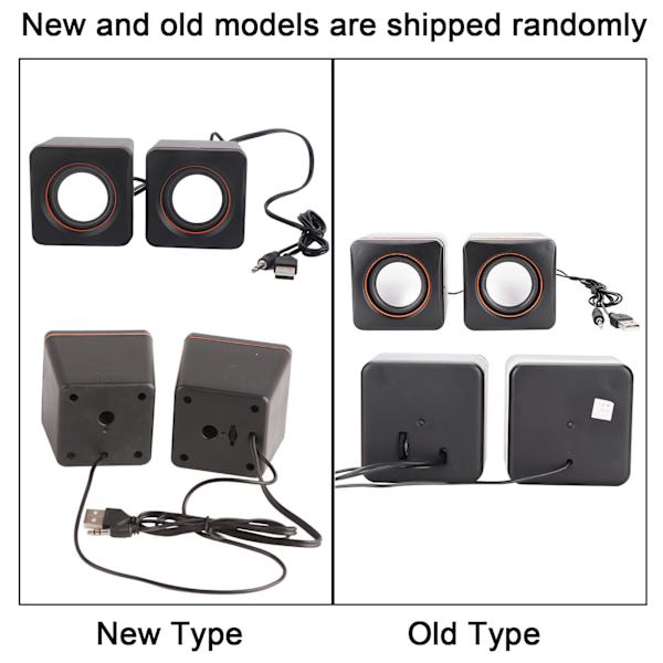 Mini Cube USB Stereo 3,5 mm Jack Trådbunden Högtalare För Stationär Dator Bärbar Dator PC Dator (Dubbelspår)