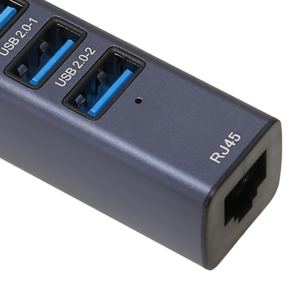 4 i 1 USB C Hub RJ45 Gigabit Ethernet Port 3 USB Porter USB C til Ethernet Adapter med Lagring Hull for Bærbare Datamaskiner Nettbrett