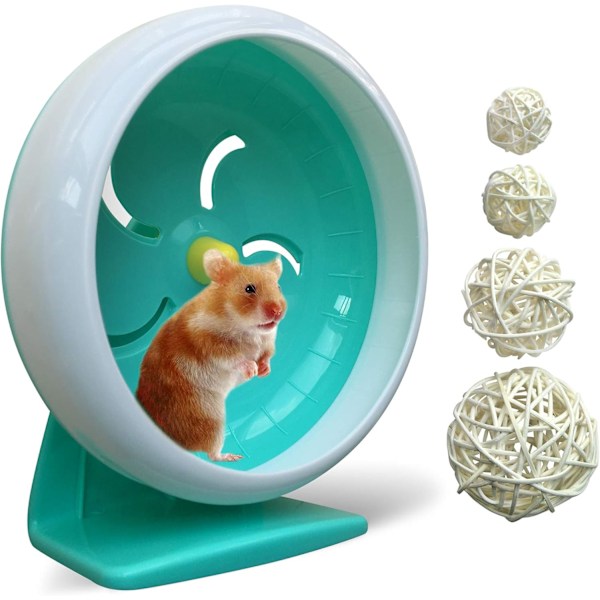 Petest Hamsterhjul, Uppmuntra Hälsosam Motion, Tyst Snurra Med Sömlös Trepunktsspänne Design för Dvärghamstrar, Guldhamstrar