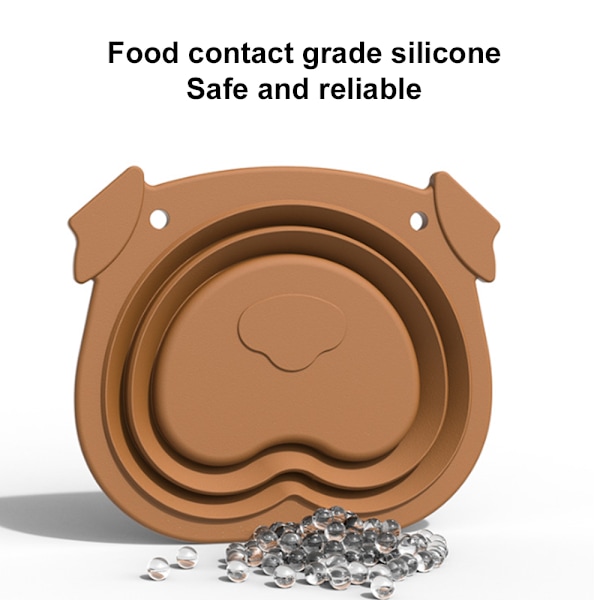 Resesällskap Hopfällbar Matskål för Husdjur, Portabel Hundskål med Förbättrat Grepp för Säker Matning, Livsmedelsgodkänd Hopfällbar Silikonmatta för Utomhusbruk
