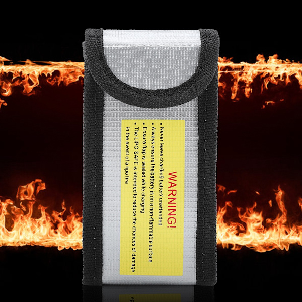 1 stk. Brandhæmmende, højtemperaturbestandig batteri beskyttelsespose (12,5*6,4*5CM)