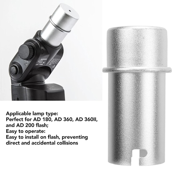 Flashlampe rør aluminiumlegering bærbar flashlampe rør dæksel til AD 180 AD 360 AD 360II AD 200