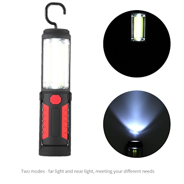 USB-oppladbar utendørs LED-arbeidslampe roterbart lys med magnet