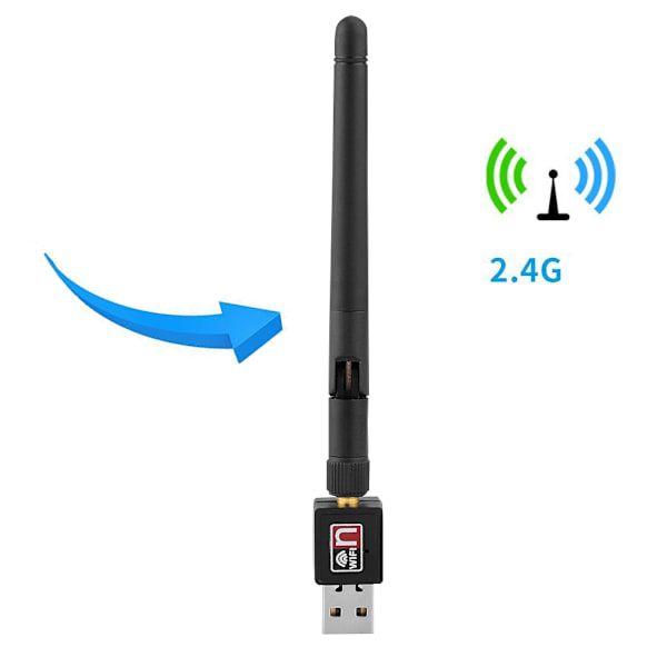 W90 RTL8188ETV150M Trådløs Nettverksadapter 150Mbps USB2.0 WIFI Mottakeradapter