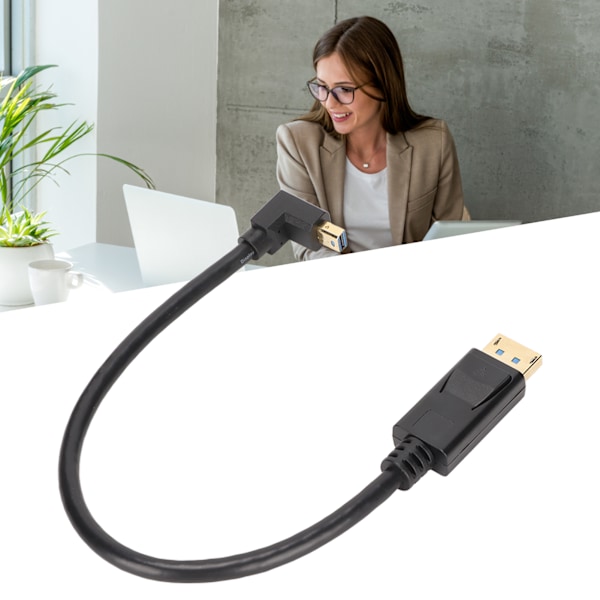 DP til MiniDP Adapter Multifunktionel Understøtter 8K 60Hz 4K144Hz Bidirektionel Transmission Mini DisplayPort Adapter Nedgående Bøjning