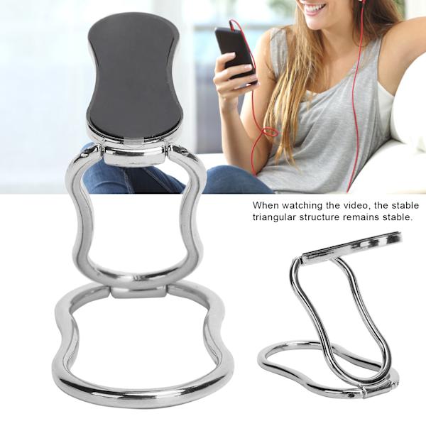 Finger Ring Mobiltelefon Holder Stativ Foldbar 360° Roterende Telefon Bag Håndgreb HolderSølv