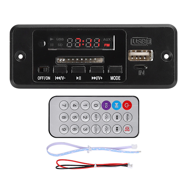 5V MP3 Audio Dekodermodul USB FM Radio MP3 Dekodningskort Musikspiller med Forstærker Sort