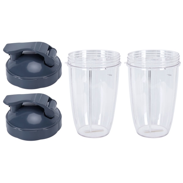 Diskmaskinssäkra blendertillbehör, BPA-fria plastbehållare för NutriBullet 600W 900W Juicer med lock med flippdesign, lätta att rengöra och säkra