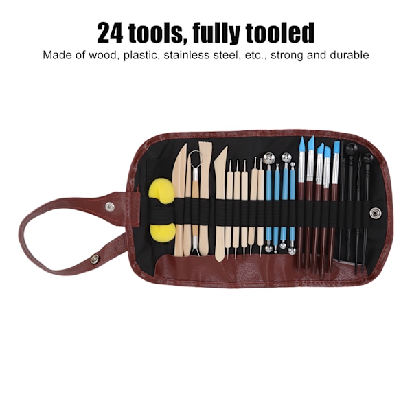 Master's Choice 24 Delars Lerskulpteringsset, Keramikverktygsset för Dina Konstnärliga Strävanden, Multifunktionella Verktyg för Alla Hantverksbehov, Ergonomisk